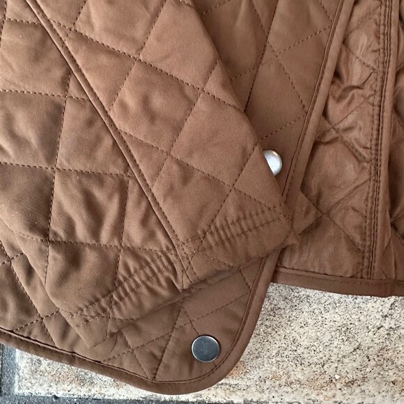 Merona Women's Brown Quilted Coat Jacket Shacket Size Small - Picture 3 of 7